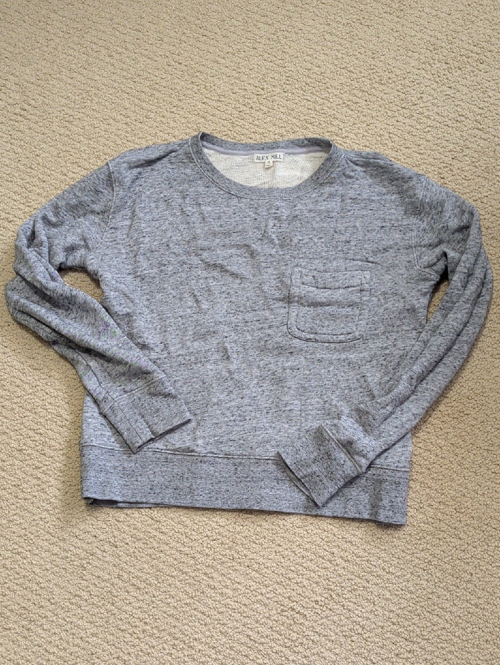 Alex Mill Heather Gray Crewneck Sweatshirt with Pocket